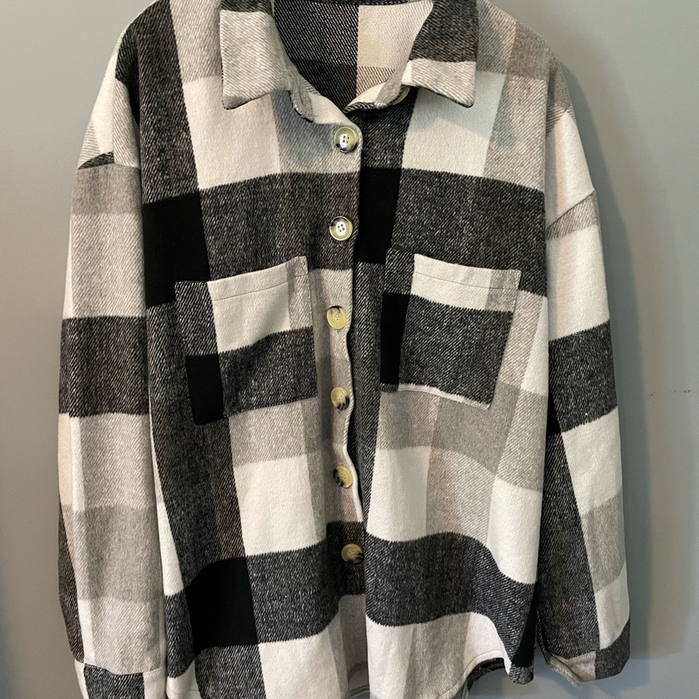 PrettyGarden Button Up Plaid Shacket